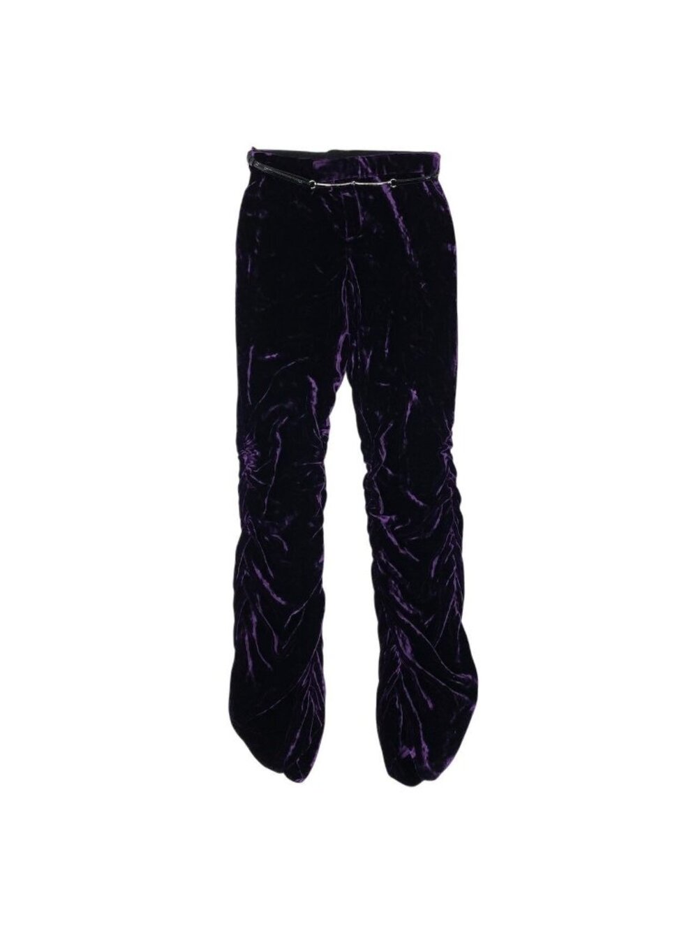 Gucci Horsebit Velour Pants Gathered Design Purple